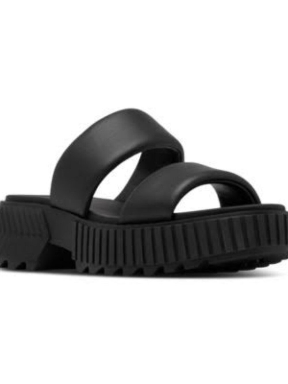SOREL ONA Streetworks Mid Sandals NIB Platform Leather Slides Women’s 8 Black - Picture 4 of 11